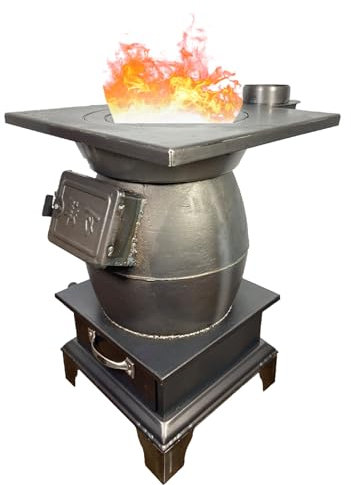 Estufa de Leña de Hierro Fundido, Estufas de Leña Interior, Estufa de Leña Exterior, Estufa de Leña Portátil para Acampar, para Barbacoa al Aire Libre, Picnic, Calefacción para Acampar, Cocinar