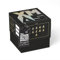 SURPRISA Geschenkbox schwarz für Weihnachten, Rätselbox für Geldgeschenke, Glitzer-Design in Schwarz mit Xmas-Aufdruck, Größe L (20cm)
