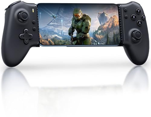 EasySMX M15 Móvil Mando de Juego Bluetooth para Teléfono Android & iOS - con Botones Mecánicos - Hall Joysticks/Triggers - Vibración - Negro