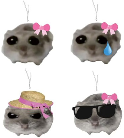 8 Stück Trauriger Hamster Hamsti Duftbaum, Lufterfrischer, Lustige Lufterfrischer, Autozubehör, Lustige Meme Geschenke,Autoduft, Autoinnendekoration,Lustiges Geschenk
