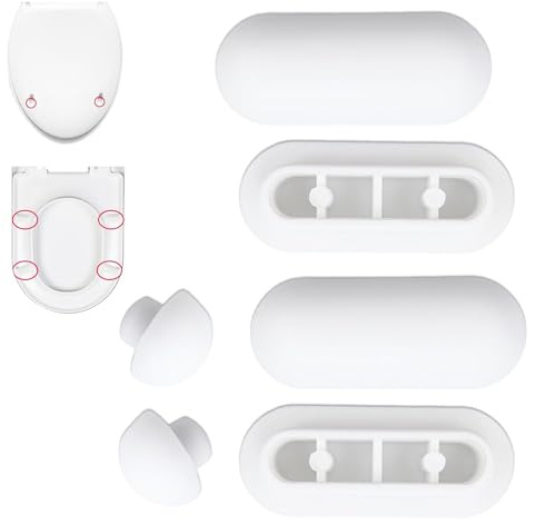 KIMHOME 6Pcs Toilet Seat Buffer, Rubber Lid Stopper & Spacer for Toilet Seat – Replacement Parts for Home, Office & Hotel(White)