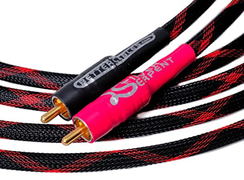 16.4 feet (5 meter) Better Cables RCA Cables - Stereo PAIR (2 cables) - Silver Serpent Anniversary Edition Audio Interconnect Cable - High-End, High-Performance, Premium Hi-Fi Audio