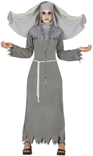 Nonnenkostüm für Damen Halloween - Grau, Silber