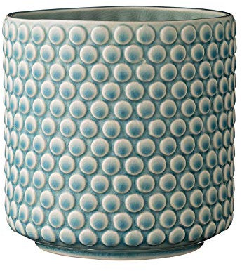 BLOOMINGVILLE Maceta Dot - Macetero Decorativo Redondo para Flores e Plantas para Interiores M (15,5 cm ø), Cielo-Azul, Cerámica