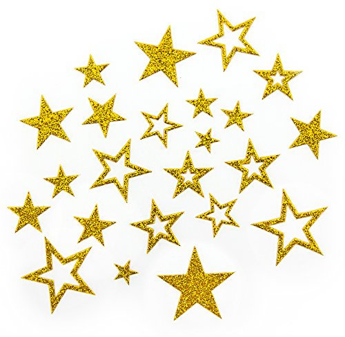 Sternen Sticker in Gold oder Silber - Glitzernde Funkelnde Sterne (Gold)