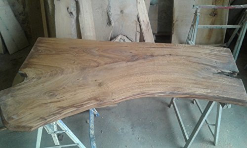 KJR Holzmanufaktur Waschtischplatte, Tischplatte ca. 150 x 50-90 x 6 cm, Waschtisch, geschliffen,geölt,Brett, Eiche, Wurmeiche, Alteiche