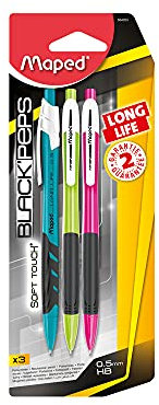 Maped Lot de 3 porte-mines longue durée de vie de 0,5 mm