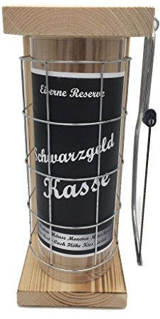 Schwarzgeld Kasse Spardose - Eiserne Reserve incl. Säge zum zersägen des Gitter - Geldgeschenk - das andere Sparschwein - lustige Sparbüchse - Geschenkidee