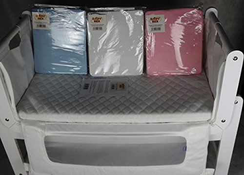 BABY REX® 2 x White Fitted Sheet Compatible With Snuzpod Bedside Crib - 100% Cotton