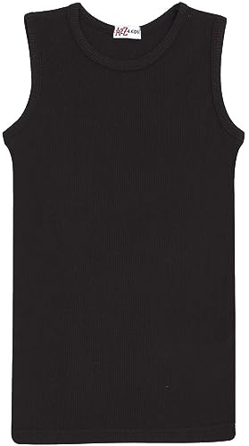 A2Z 4 Kids Girls Ribbed Cotton Vest Top Fashion Tank Age 2-13 Years Black
