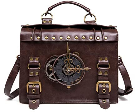 Frau Arbeitstasche, Business Tasche Retro Vintage Steampunk Style Handtaschen FüR Damen Pu Leder GeldböRsen FüR Frauen Tote Messenger Schulter Crossbody-Tasche Für Dating,Arbeit, Schule