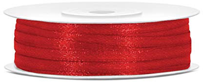 Satinband Polyester Schleifenband Seidenband Geschenkband 6/12/25/38/50/100 mm x 25 m (Größe 3mm x 25m - Farbe Rot)