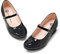 MIXIN Kids Children School Shoes Black Uniform Shoes for Girls with Low Block Heel Size 4