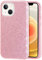 Mixroom - Custodia Cover per iPhone 13 Case in TPU Morbido Rosa con Brillantini Glitter 3 in 1