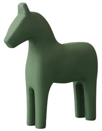 Sewroro Vintage Schwedische Hölzerne Dala Pferd Figur Schwedisch Unvollendetes Holzpferd Figur Statue Skulptur Pferd Dalecarlian Horse Ornamente Skandinavische Hochzeitsgeschenke für Die