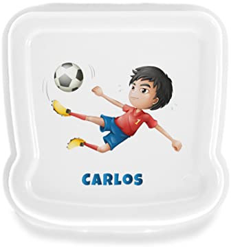 SAQUITOMAGICO Sandwichera/Fiambrera Personalizada con Nombre y/o Texto Opcional.Diferentes diseños a Elegir (FÚTBOL CHICO)