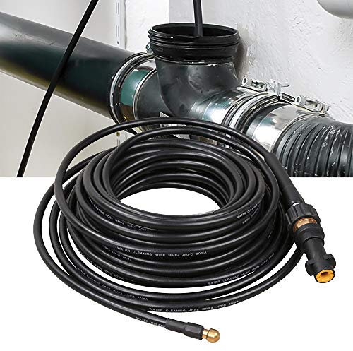 Ikodm Rohrreinigungsschlauch 15m 180bar inkl. Adapter für k2-k7 Serie, Hochdruckreiniger universal Rohrreinigungsset