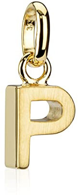NKlaus Buchstabe P kleiner Kettenanhänger 333 Gelb Gold 8 Karat teilmatt 7x5mm Alphabet 8870