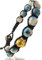 Samsara Bracciale Tibetano Buddista - shamballa con azzurrite del K2 - gemma sacra egiziana - Filo in cotone cerato nero