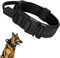 Ledeak Taktisches Hundehalsband, Verstellbares Militär-Hundehalsband mit Kommandogriff, Training Metallschnalle Nylon Verstellbar Hundehalsband für Hunde Training Freizeit Outdoor (M, Schwarz)