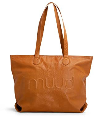 muud Laura Tasche aus echtem Leder/Shopper mit abnehmbaren Geldbeutel Whisky