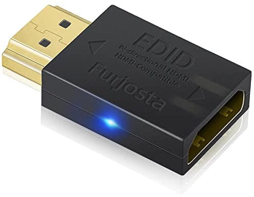 Furjosta Mini HDMI EDID Emulator Passthrough Aluminium Fit Headlesskeep für Video Splitter Switch Extender Pass-Through Adapter Stecker auf Buchse Kupplung Dummy Plug (HDMI 1920 x 1080) 1P