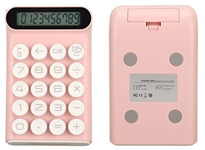 Calculatrice électronique, Calculatrice Mécanique Détachable à 20 Touches Rétro, Calculatrice de Bureau à Affichage LCD à 10 Chiffres, pour Le Calcul de L'école de Bureau (Rose)
