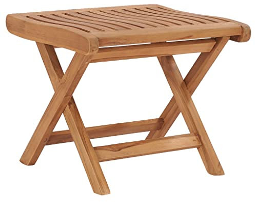 INLIFE Klappbarer Fußhocker 46,5×49×41,5 cm Massivholz Teak,6.4kg,48981