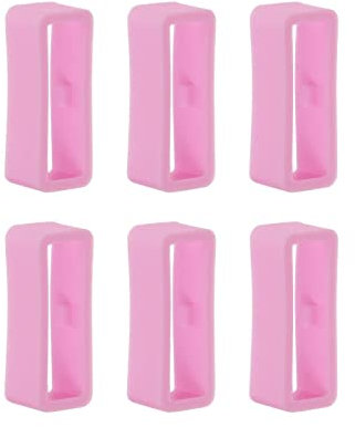 6 Stück Uhrenarmband Schlaufe 16mm Silikon Uhrenverschluss kompatibel mit Huawei Band 6 NFC Ersatzarmband Halter Schlaufen Modefarben Verschlussring für Huawei Band 6 NFC (Rosa)