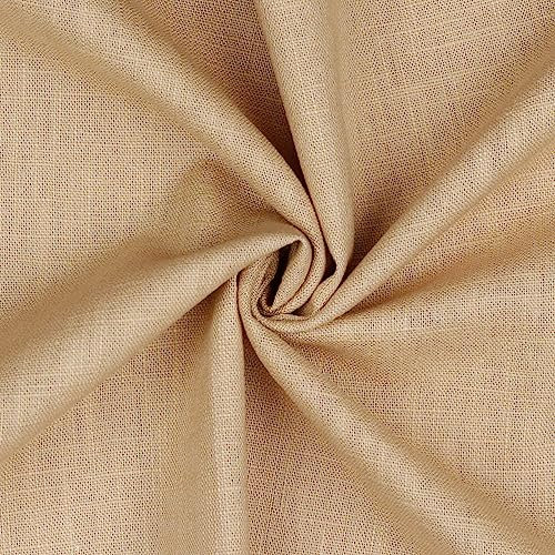 Leinen Stoff Meterware Uni 40 farben 100% Leinenstoff Naturstoff OEKO-TEX 140cm Breite (045 I Puder)