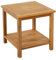 Spetebo Akazien Beistelltisch Iowa geölt - 45 x 45 cm - Holz Gartentisch mit 2 Ablagen - Couchtisch Bistrotisch Holztisch aus Akazienholz für Balkon Terrasse Garten