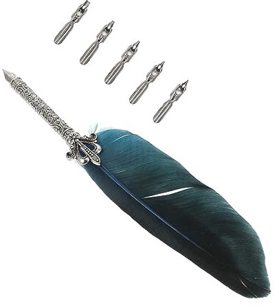 MAGICLULU Quill Dip Pen Mit Ersatzspitzen Für Schreiben Und Malen Robust Und Bruchfest Als Geschenk Für Schüler Und Anfänger Zeichen-dip Pen Mit Traditionellem Stil Und Exquisiter Verzierung