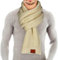 Loowoko Schal Herren damen,Klassische Waffel Strickschal,Winterschal Unisex Warmer Plüsch Schals,Langschal mit Echt-Leder Veredelung,Geschenk für Mann und Vater