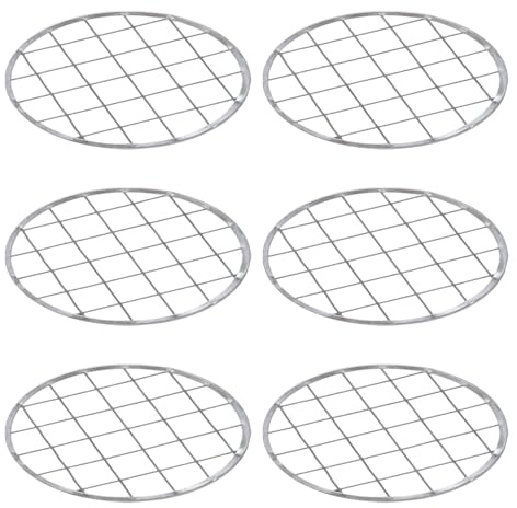 Honbay 6PCS Metal Flower Mason Jar Lid Insert Wide Mouth Mason Jar Flower Organizer Lids Insert with Square Grids for Flower Arranging for Valentine's Day Home Office