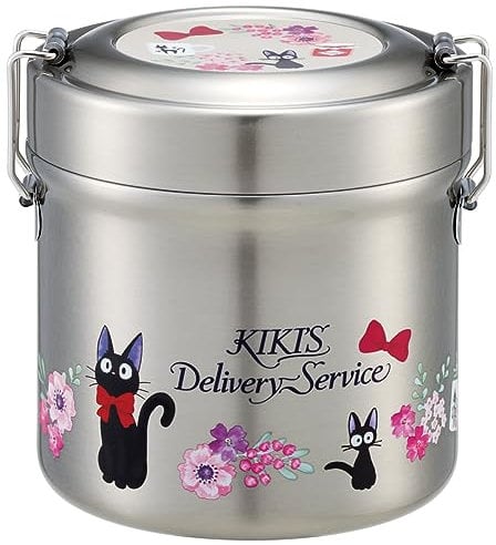 SKATER STLB1AG-A Thermo-Lunchbox, Kiki's Delivery Service, Französisch, Studio Ghibli, 600.3 ml, Reisschalen-Typ, antibakteriell, Vakuum, Edelstahl