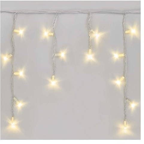 EMOS Connect System 3m Eisregen Lichterkette Profi, robuste Weihnachtslichterkette mit 50 LEDs, Erweiterungskomponent C (ohne Verbindungskabel und Adapter), IP44 für Innen und Außen, Warmweiß, weiß