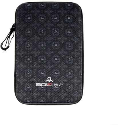 HEIBTENY Custodia per racchette da tennis in EVA, per 2 racchette, 3 palline, doppia custodia tascabile con tracolla, borsa da tennis, 28 x 17 x 4,5 cm