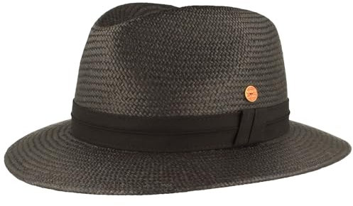 Mayser Orginal Panama-Hut Stroh-Hut Sommer-Hut aus Ecuador – Traditionell Handgeflochten, gefüttertes Schweißband, Bruchschutz Schwarz 58