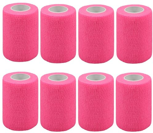 QiGui 8 Stück Selbstklebender Verband 7.5cm x 4.5m Verbandsmaterial für Pferde, Hunde & Menschen - Selbsthaftende & Elastische Bandage - Fixierbinde Haftbandage Selbstklebend