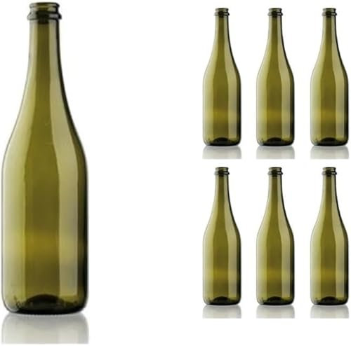 Firmadigaranzia srl BOTTIGLIA EMILIANA PER VINO E SPUMANTE PROSECCO 750 ML CON PREDISPOSIZIONE TAPPO CORONA COLORE UVAG - BOTTIGLIA PER VINI VUOTA PREGIATI PER TAPPI CORONA SUGHERO E PLASTICA 20 PZ
