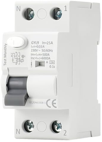 Interruttore differenziale superimmunizzato SI 25A 30MA, 2P, Classe A e 6KA.