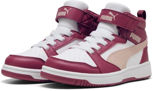 PUMA Puma Rebound V6 Mid AC+ PS, Scarpe da Ginnastica Unisex - Bambini e Ragazzi, Port Rose Quartz Puma White, 29 EU