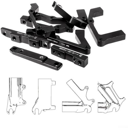 Adjustable Disc Brake Caliper Adapter Bracket, Multiple Mounting Options, Black (F160/R140)