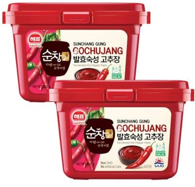 HALAL Sajo Haepyo Sunchang Gung Korean Gochujang Fermented Hot Pepper Chilli Paste 500g, Non GMO, No Artificial Color (Pack 2)