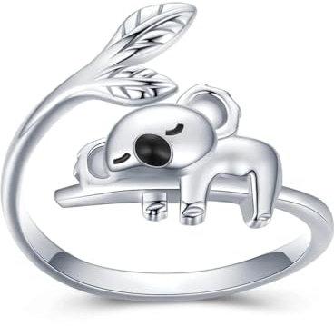SiVaji Rings Ring Ringe Damen Bijouterie Herren Tierring Einfache Accessoires Schöner Koala-Ring Für Frauen Tag Hochzeit Größe 7-9 9 S