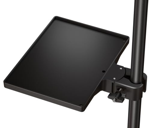 Singzhu Versatile Clamp-On TV Stand Tray - Sturdy Plastic Shelf for Remote Controls, Speakers, Phones, and More - Suitable for Pole Clamps, Microphone Stands, and TV Trolleys