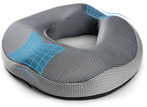 WUFANC Hämorrhoiden Sitzkissen, Donut Kissen aus Memory Foam, Abnehmbar Ergonomisches Sitzkissen, Sitzring Steißbein Entlastung, Sitzring Nach Op für Bürostuhl, Rollstühle, Autositze