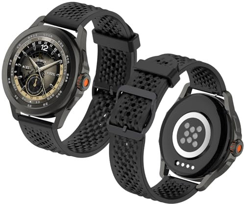 Haofun 22mm Nylon Bracelet pour Xiaomi Watch S4 Sport/Watch S3/ Watch 2/2 Pro/Watch S2/ Redmi Watch 5 Active/ 5 Lite pour Amazfit Balance/Bip 5 pour Garmin Venu 3/2/ Vivoactive 4 - Concave Noir