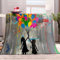 XCQHZYQ Kuscheldecke Flauschig Decke Gekritzelmalerei Bunte Luftballons 150x200 cm Fleecedecke Wohndecken Warm Sherpa Sofaüberwurf Flauschig Überwurf Tagesdecke für Bett Sofa Schlafzimmer Büro