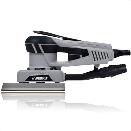 Werku® WK401780 Lijadora Triangular Rotorbital | Calidad Profesional Motor Brushless Potencia 350 W Plato Base 100-150-150 mm Órbita 3 mm Incluye Hoja Lijado y Manguera